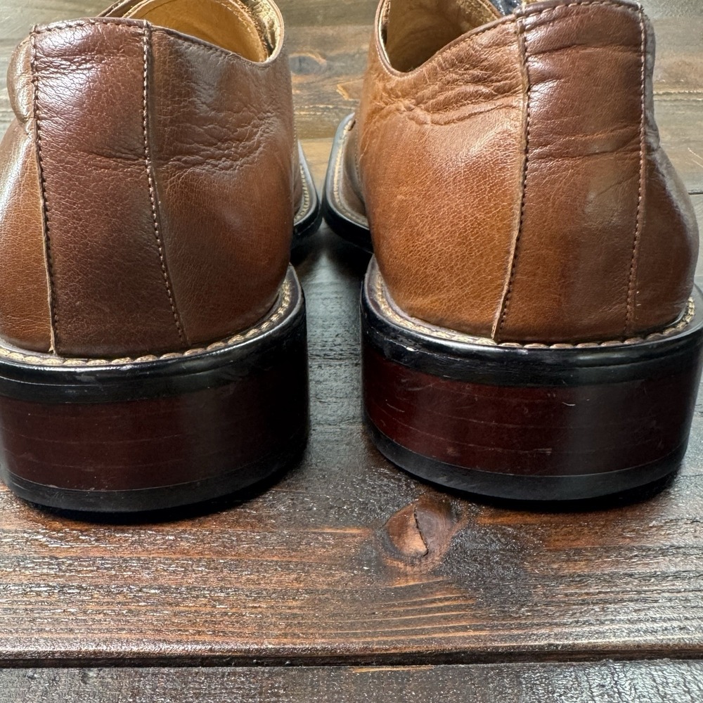 Borgesi Beverly Hills Italian Hand Made Leather Square Toe Oxford Mens 44/10.5 - Picture 9 of 14